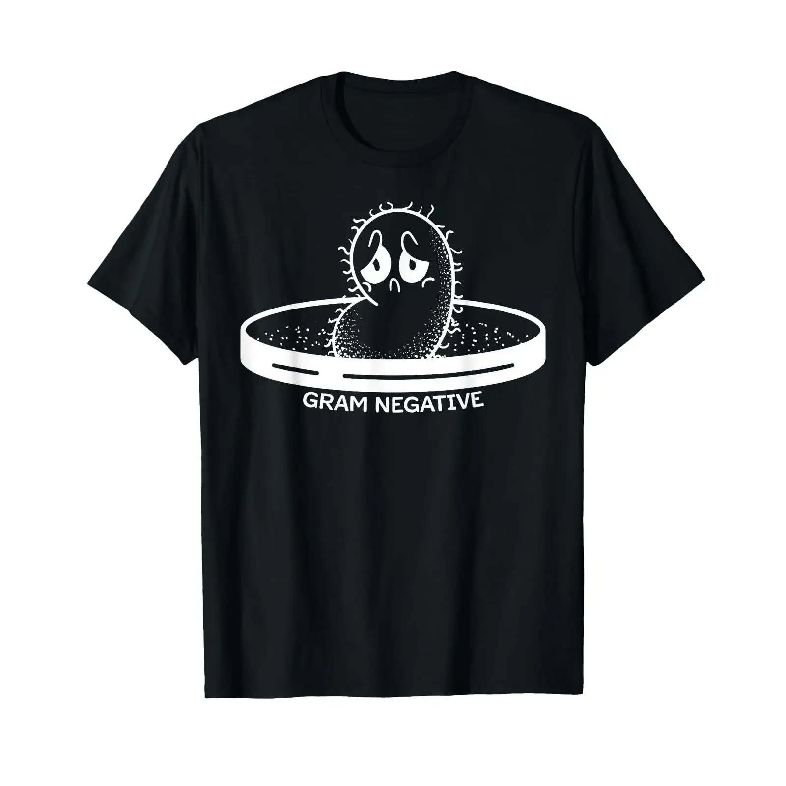 Funny Cute Gram Negative Bacteria Microbiology Science T Shirt black vintage Washed Slightly Stretched Versatile Comfortable