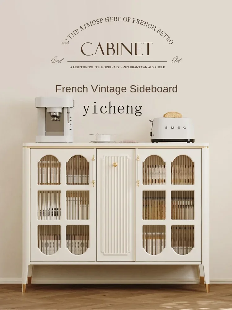 

Обеденный боковой шкаф из цельного дерева в американском стиле ретро: ультратонкий черно-белый шкафчик для гостиной