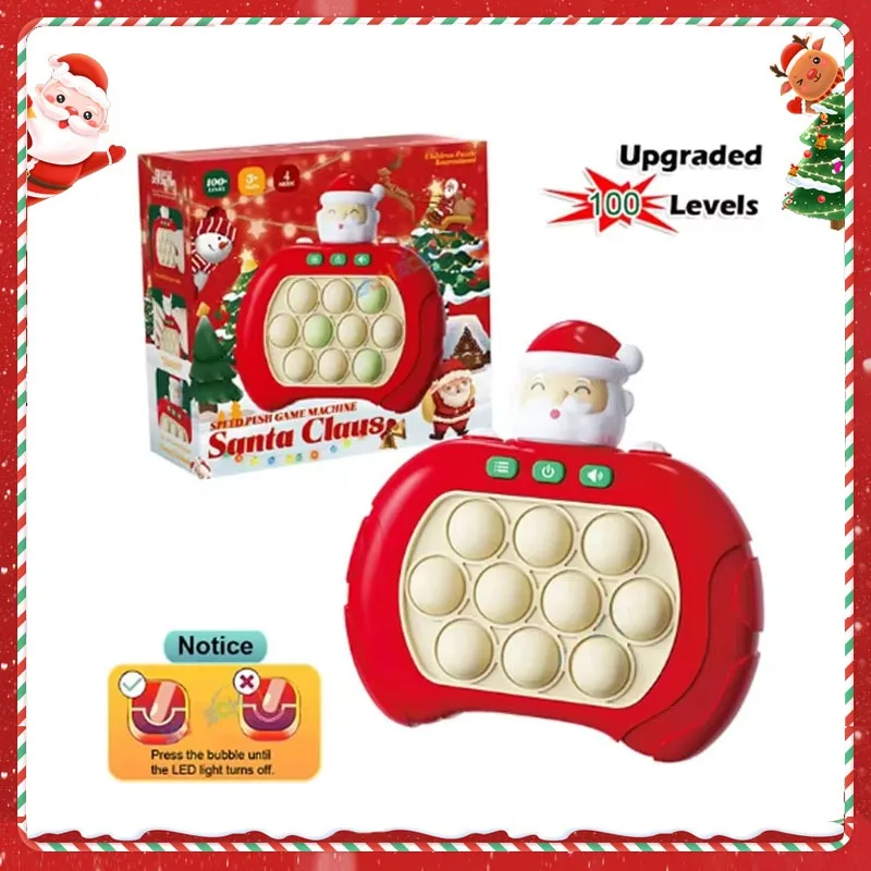 

Christmas Pop Light Fidget Game Quick Push Bubble Game Handle Child Anti-Stress Halloween Toy Game Machine Relieve Stress Toy