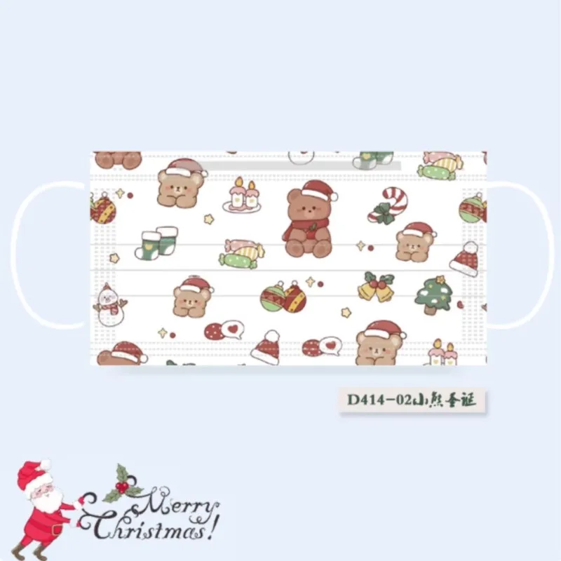 50pcsHang ear type dust disposable masks cartoon printing three layers of melt-blown printed cloth adult air respirator
