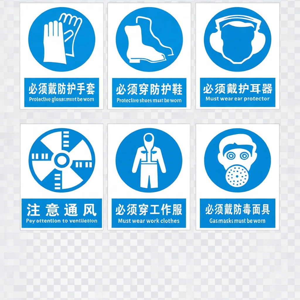 Durable Industrial Security Warning Signs Custom PVC Plaque Factory Workplace Hazard Prohibition Safety Identification