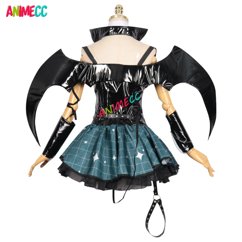 ANIMECC Miku Cosplay Costume parrucca Tattoo Sticker 2023 rassal Mikuu Devil Cosplay Wings Tail Halloween Party Dress per le donne ragazze