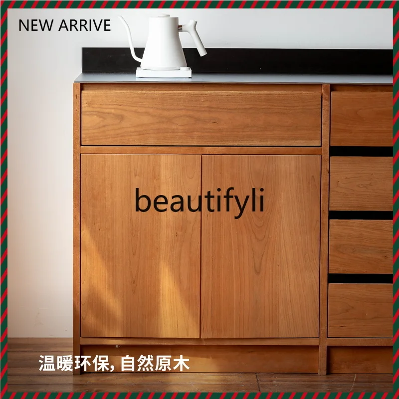 D2520 خزانة جانبية خزانة حائط تخزين من الخشب الصلب خزانة من الفولاذ المقاوم للصدأ