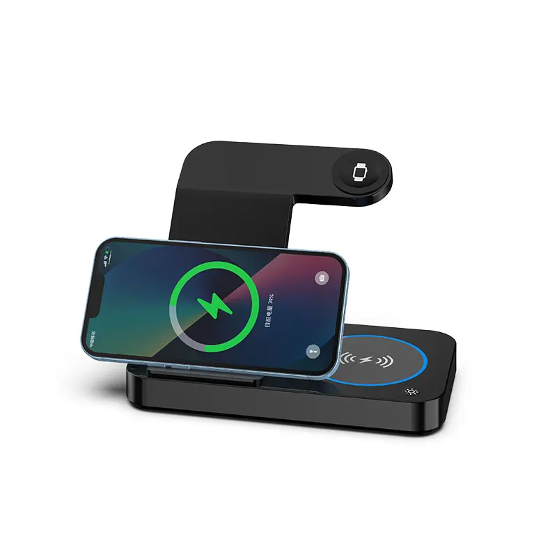 

Portable Desktop Mobile Phone Wireless Charger Station 3In1 4 3 In One 3 In 1 Folding Magnetic Foldable 10W 15W Wireless Charger