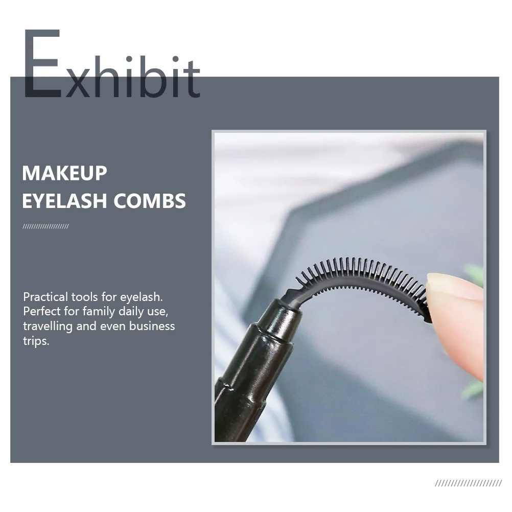 12개입 속눈썹 빗 휴대용 실리콘 속눈썹 브러시 여성용 그루밍 도구 여행용 메이크업 액세서리 속눈썹 메이크업 빗