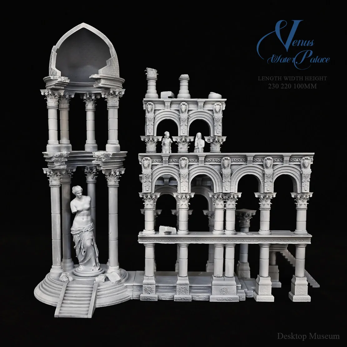 Handcrafted Resin Venus Crystal Palace Underwater Castle Aquarium Ornament Fish Tank Decor Large Scale