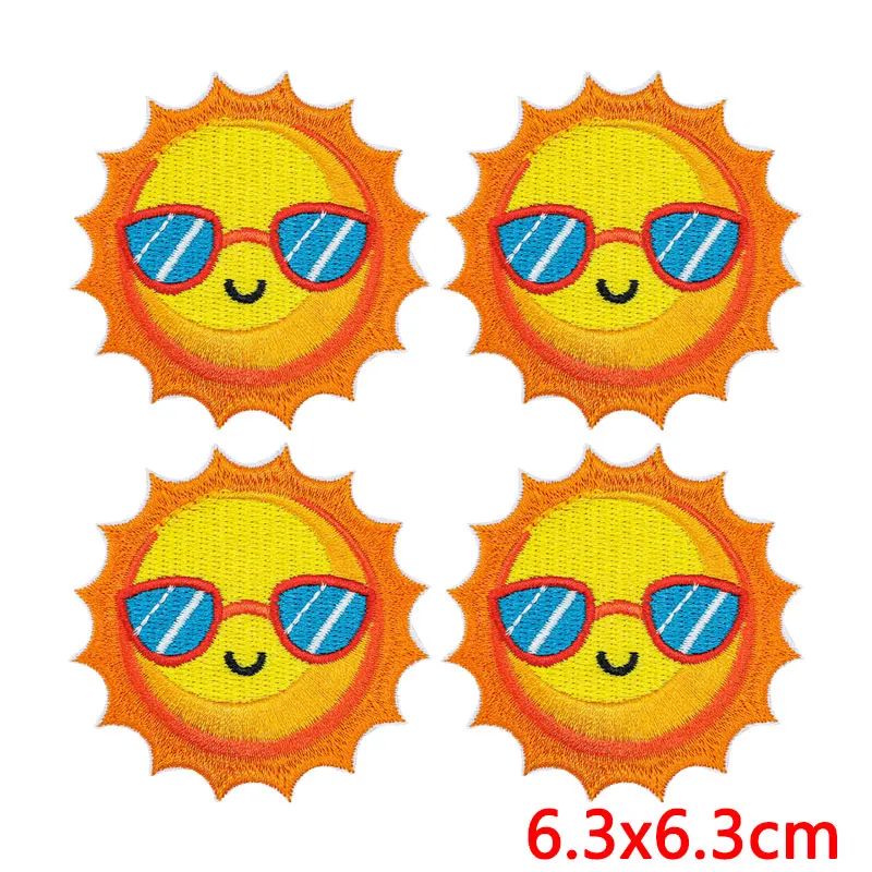 10PCS Vacation Themed Patch Cartoon Summer Beach Embroidered Patches Iron On Patches For Clothing Starfish Dolphin Turtle Patch