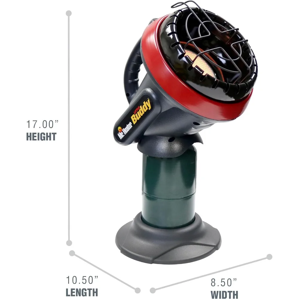 Indoor Safe Propane Heater With ODS & Tip-Over Protection, Heating Area Up to 95 Sq. Ft - Lightweight, Medium - Black/Red