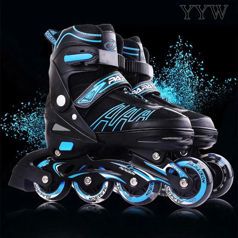 Kids Inline Roller Skates Shoes Boy Girl Child Outdoor Indoor Skating Sneakers 4 Wheels Flash Gear Set Helmet Elbow Knee Pads