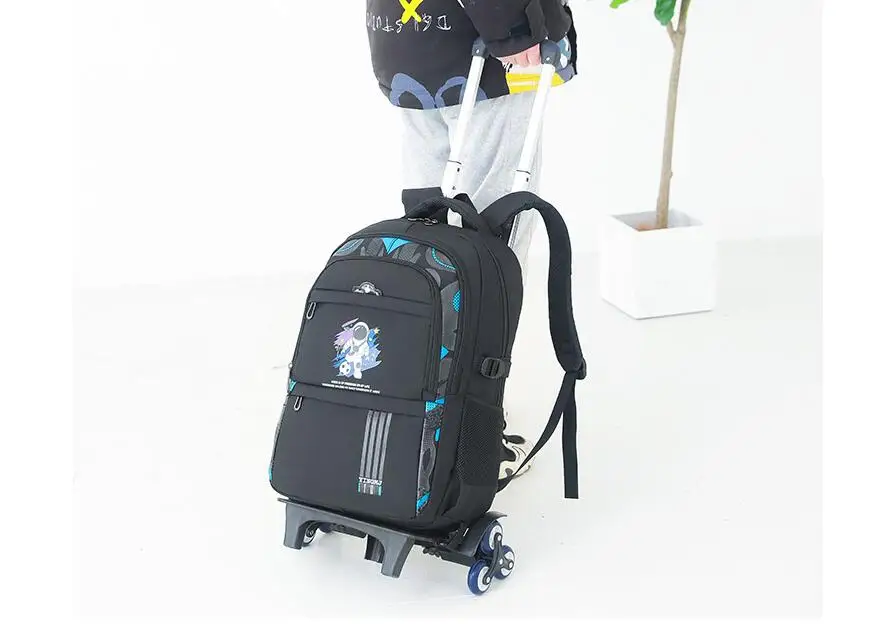 Children School Wheeled Backpack for boys School Trolley Bag Rolling Backpack bag for Boys Primary Student Schoolbags on Wheels