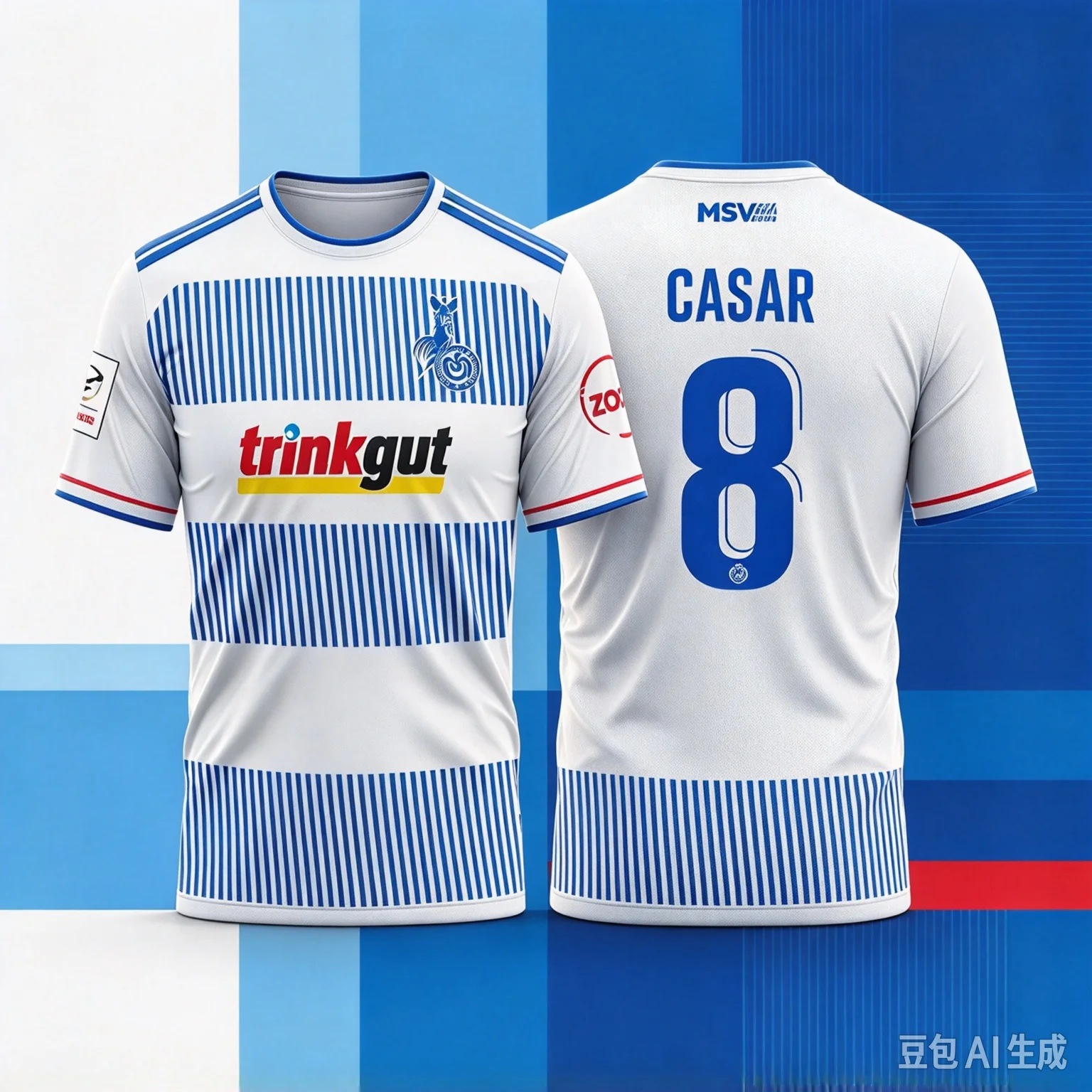 26-27 New MSV Duisburg Men's Football Jersey 3D Printed Y2K Quick Drying Casual T-shirt Suitable for Daily and Training Wear