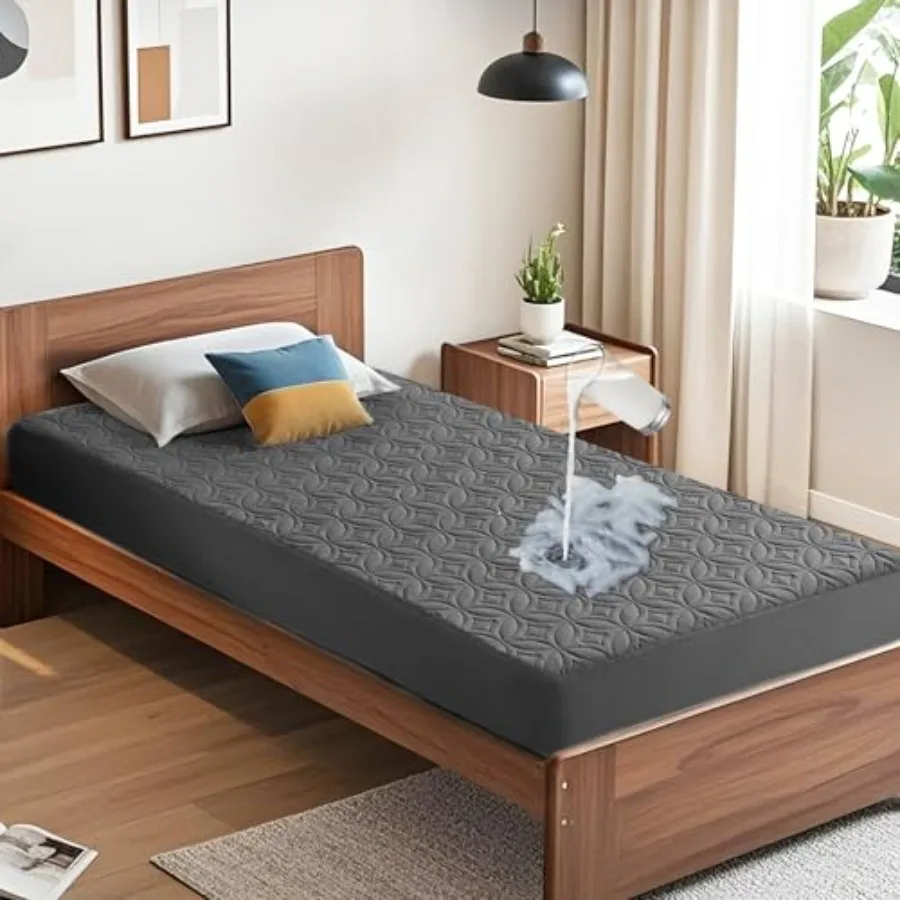 

Waterproof Mattress Protector, Size Mattress Pad with Deep Pocket 6"-15" Depth, Soft Breathable Dirt-Proof Single Bed Mattress