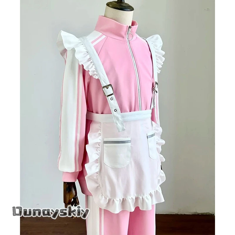 Ensemble Stars Maid Sportswear Cosplay Costume Pink/Blue Maid Outfit for Unisex Outfit Halloween Game Anime Role Play Dress Up view 2