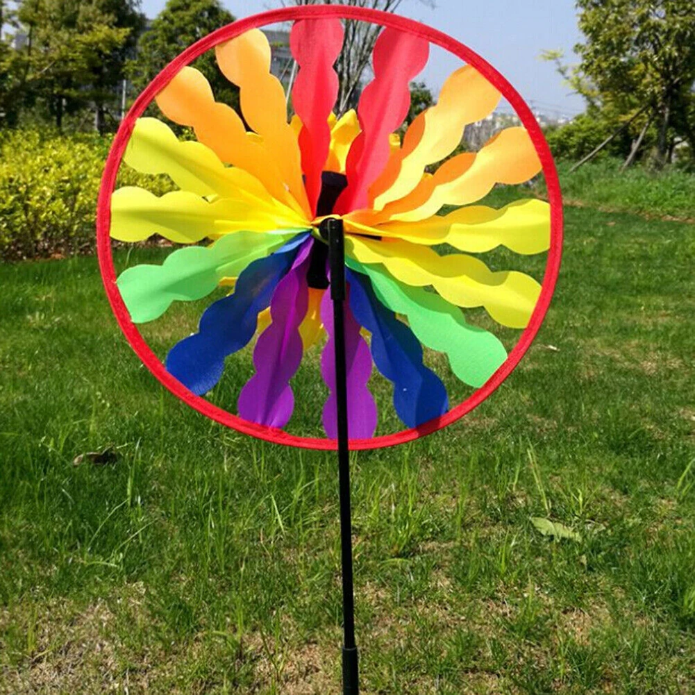 Colorful Sunflower Windmill Wind Turbine For Lawn Garden Party Decoration Outdoor Camping Picnic Garden Yard Decoration