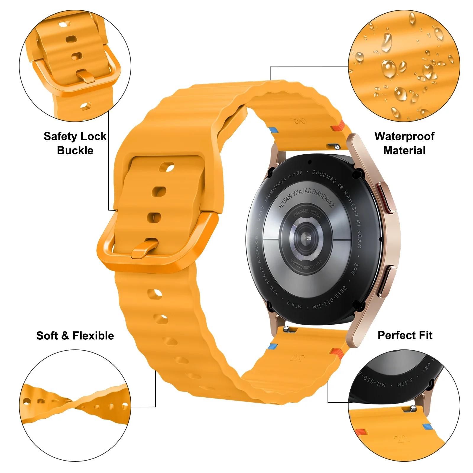 Silicone Strap+TPU Case For Samsung Galaxy watch 5 6 7 40mm 44mm Sport Bracelet With Soft Protective Case For Galaxy Watch 5 6 7