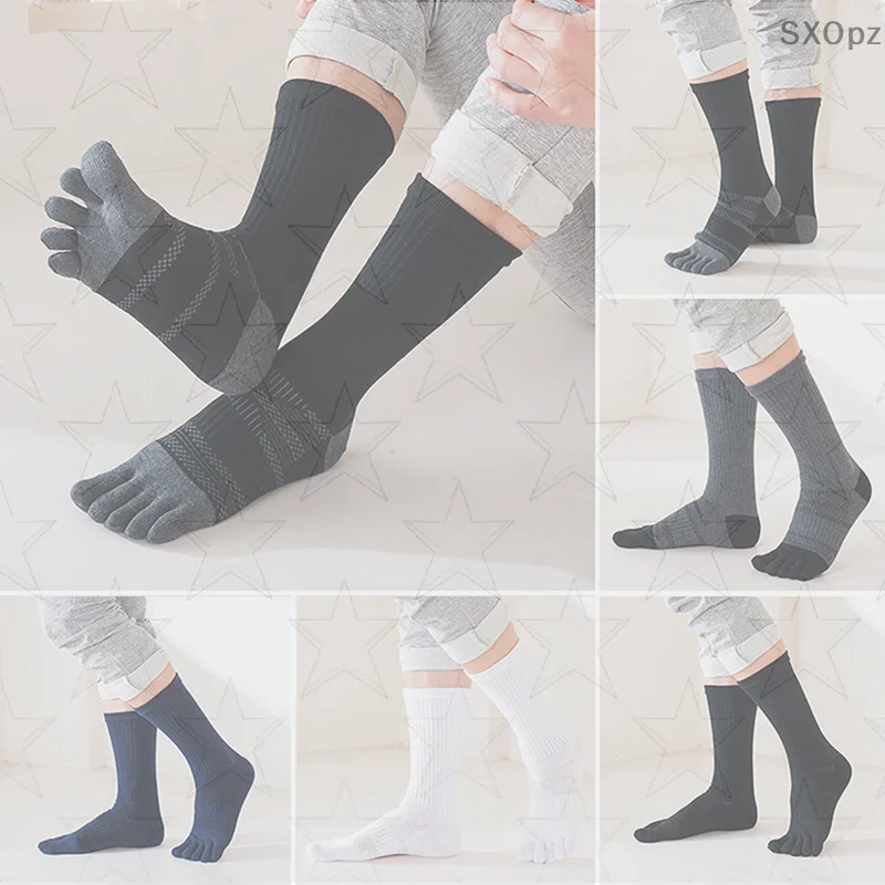 

Мужские длинные носки премиум-класса с 5 пальцами, фитиль влаги, дышащие для тренировок и походов