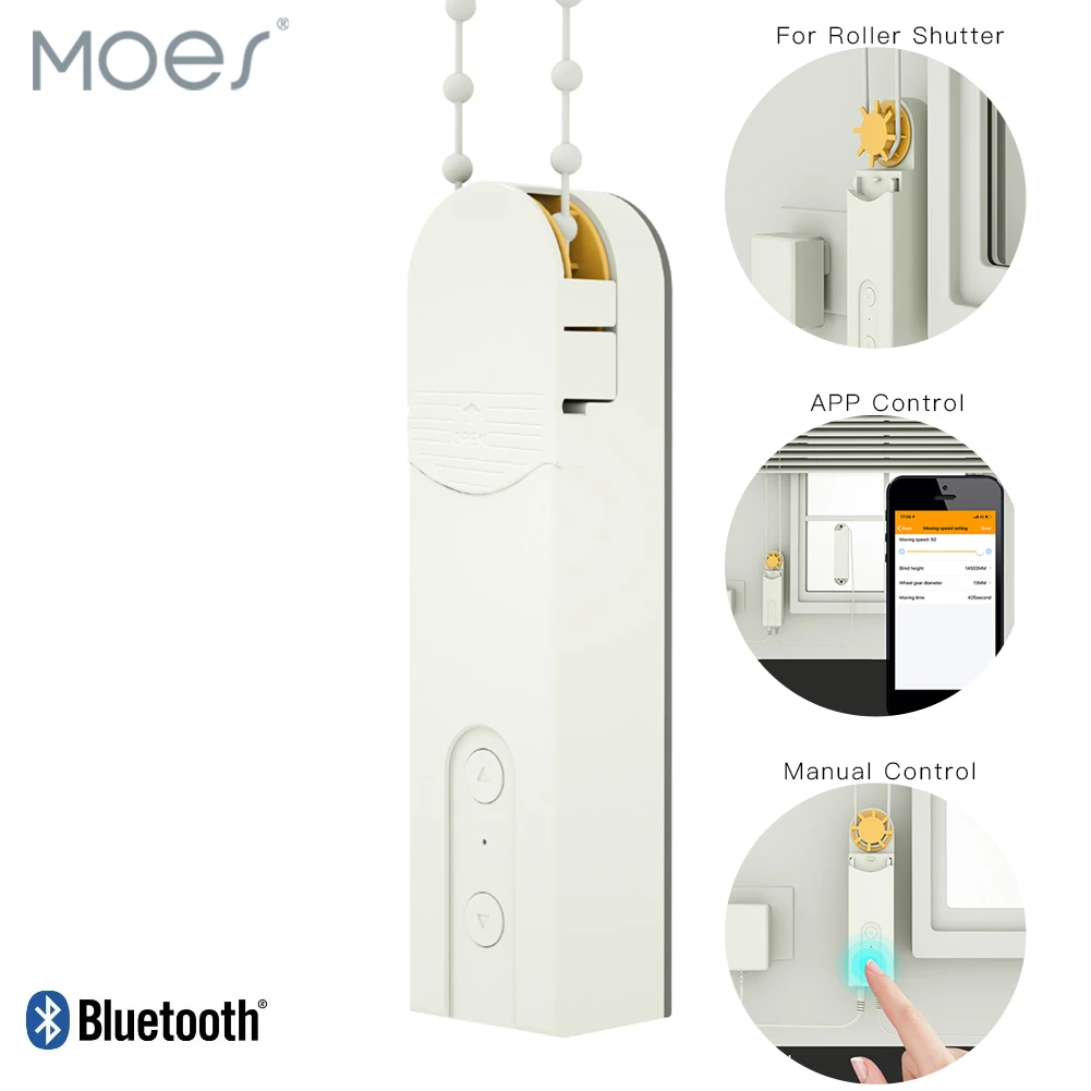 

Moes Tuya Smart Bluetooth DIY Electric Roller Blind/Blinds Drive Motor Control Smart Life APP Wireless Remote Control Gateway