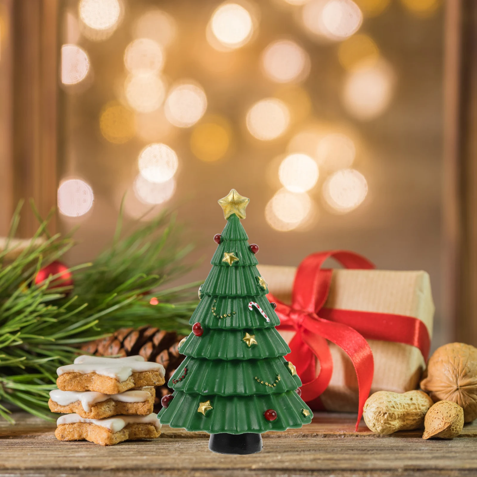 

1pcs Mini Tree Figurines High Realism Artificial Snow Trees Holiday Decorations Small Christmas Tree Centerpiece Indoor Tabletop