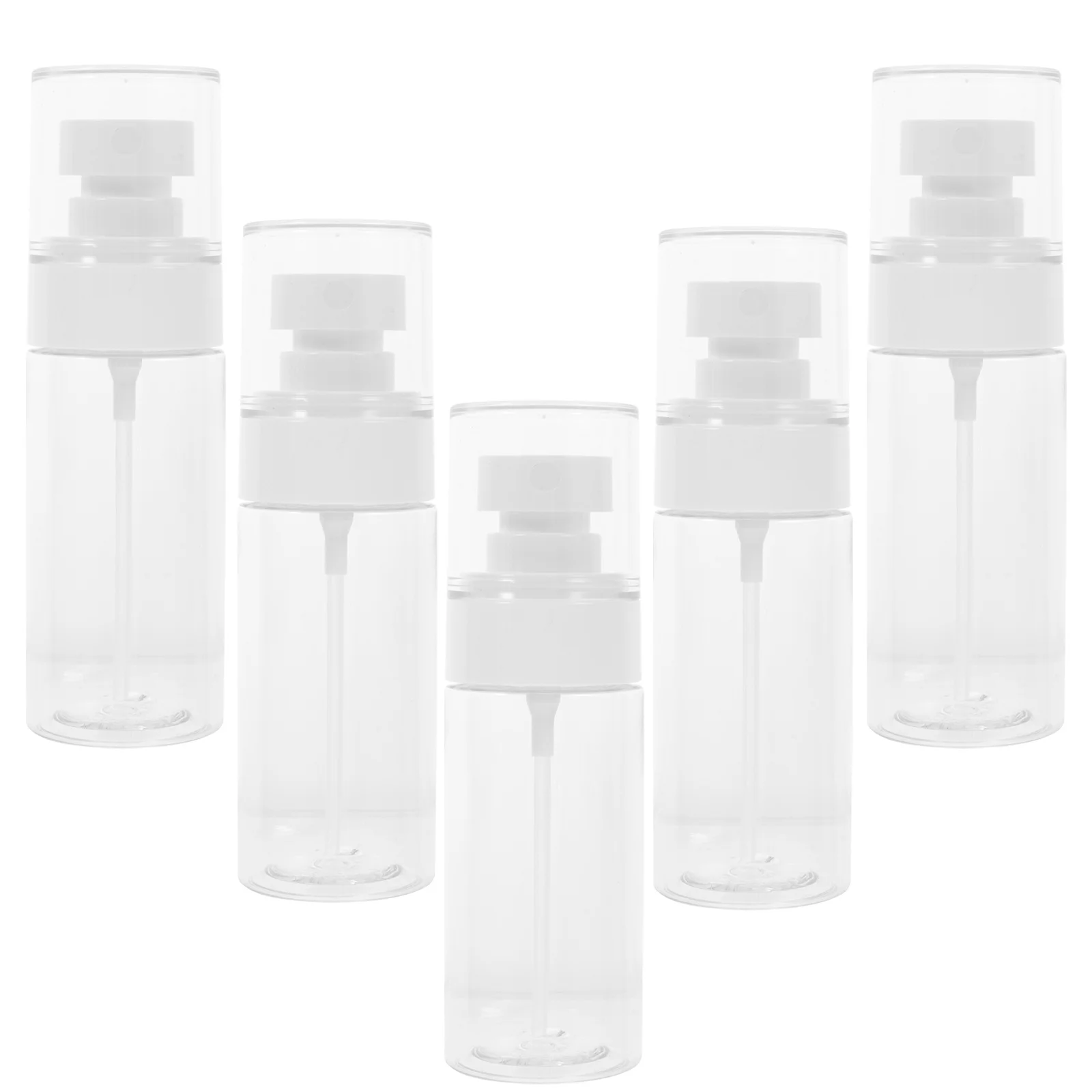 5 個の小さなスプレーボトルトラベルサイズのプラスチック製詰め替え容器エッセンシャルオイル用ミストスプレーボトルトラベルコンテナ