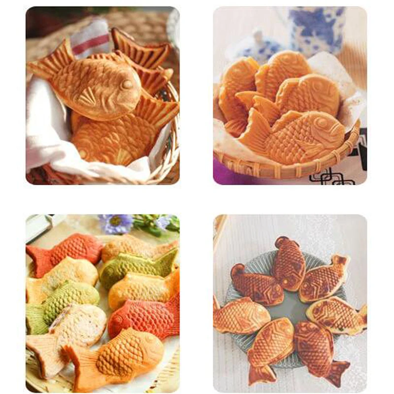 Digital Display Cheese Taiyaki Waffle Machine Commercial 6Pcs Fish Waffle Maker New Design 110V 220V Fish Shape Waffle Maker