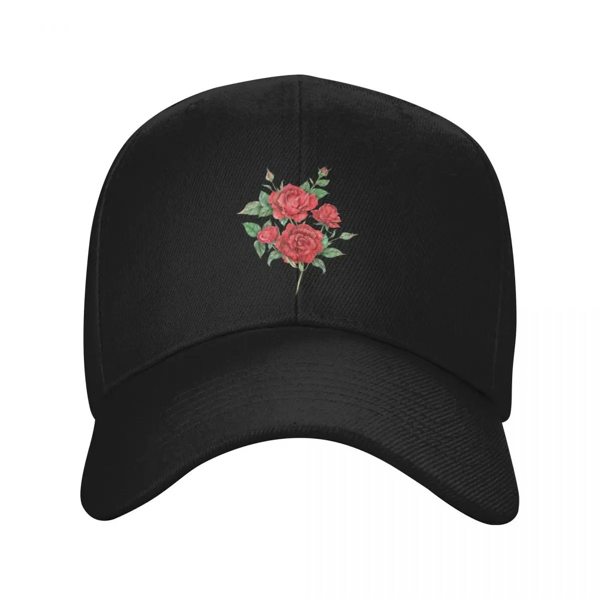 Red watercolor rose Baseball Cap Thermal Visor Bobble Hat birthday tea Hat Women's 2024 Men's