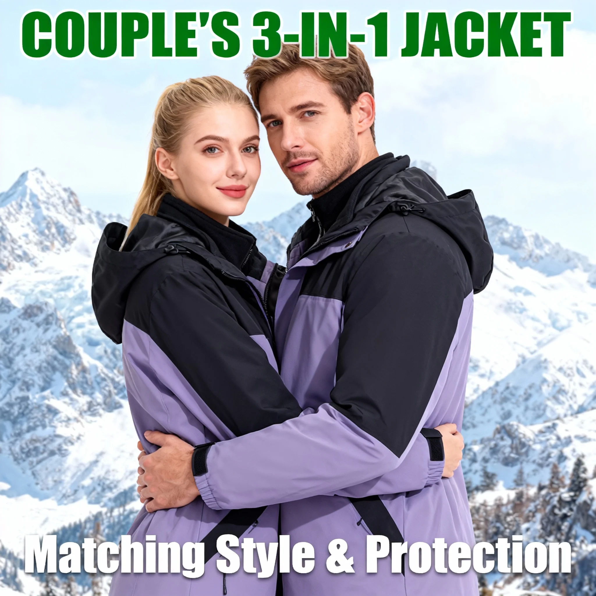 

2026 New High Quality Outdoor 3-in-1 Taped Seams Jacket Men's Women's Waterproof Windproof Rain Coat Hiking Ski Windbreaker