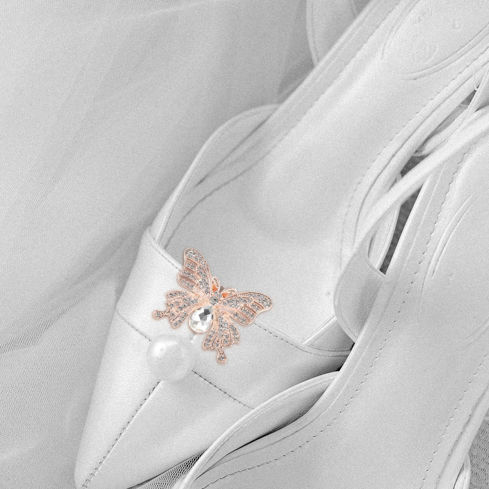 

Rhinestone Butterfly Shoe Clips Decorative Buckles for Wedding Party Banquet Gold Color Rhinestone Shoe Charms Decor