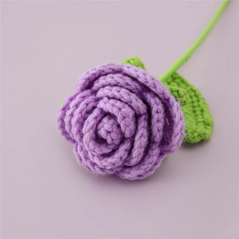 【مشعبية】زهور صناعية محبوكة يدويًا، ديكور باقة كروشيه محبوكة، ديكور طاولة هدية العيد