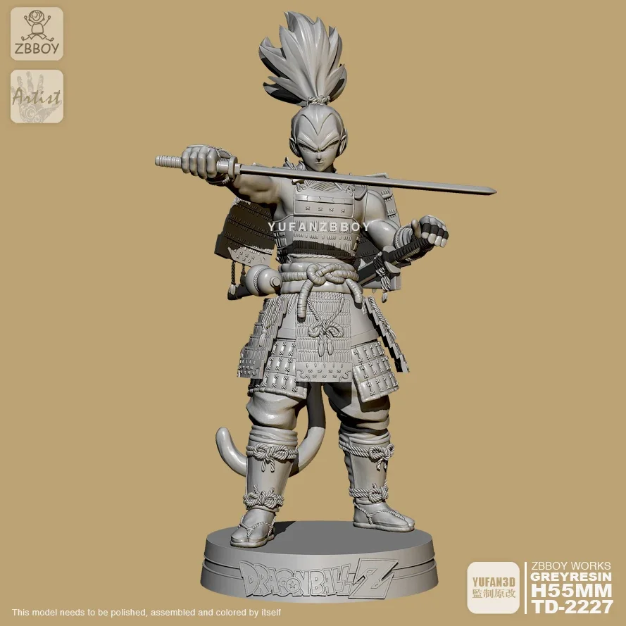 55mm Resin Figure Kits Samurai Vegeta Self-assembled TD-2227