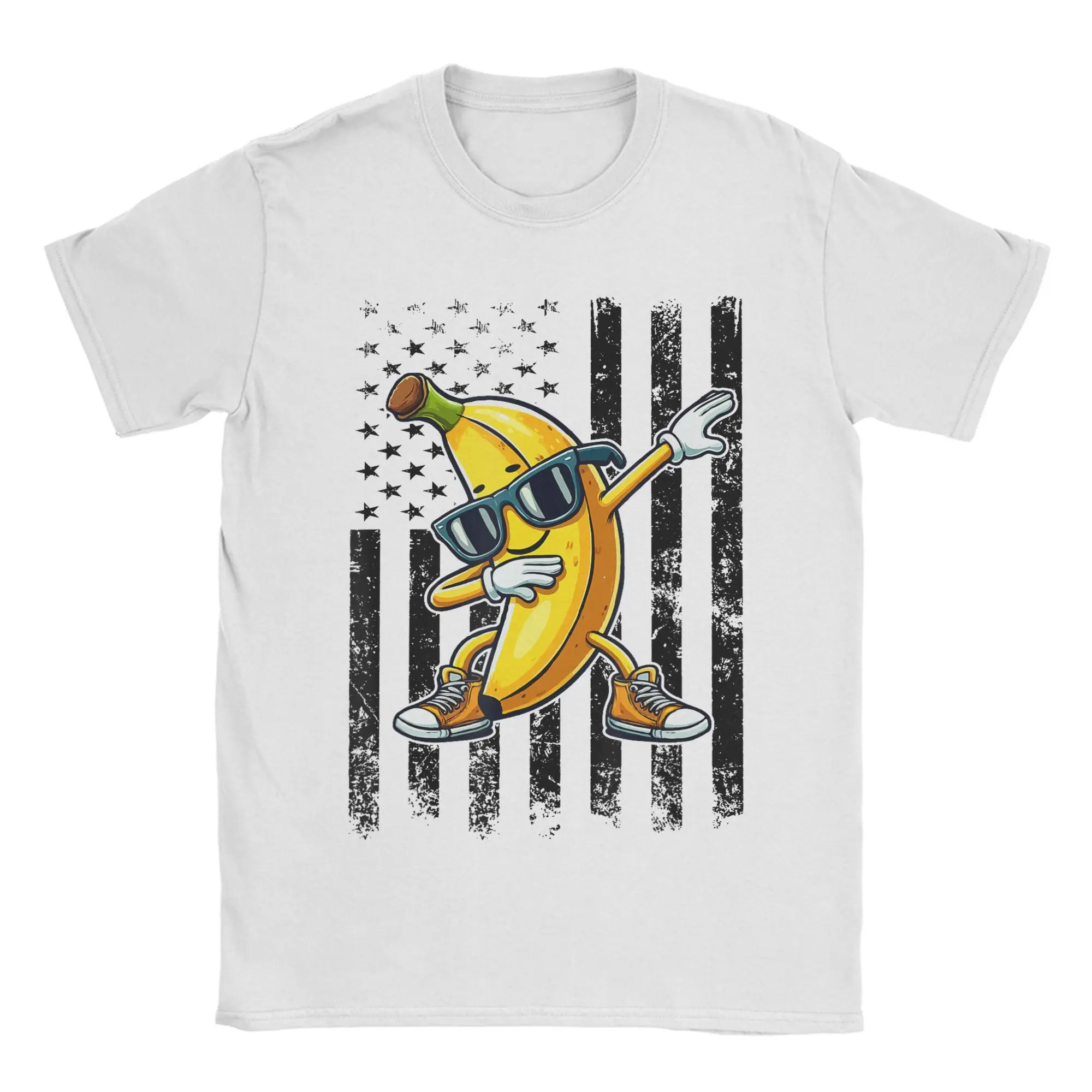 Novelty Banana Ballers T-Shirts Men Crewneck 100% Cotton T Shirt American Flag Short Sleeve Tee Shirt Plus Size Clothes