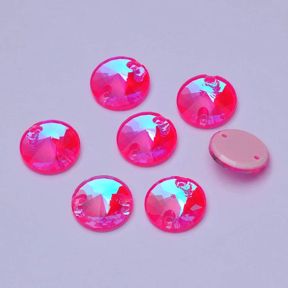 Glas K9 Neon Rivoli Neue Strass-Kanten mit Facettenschliff Aufnähbare Kristalle Flache Rückseite Steine für DIY-Kleidung – Detail 12