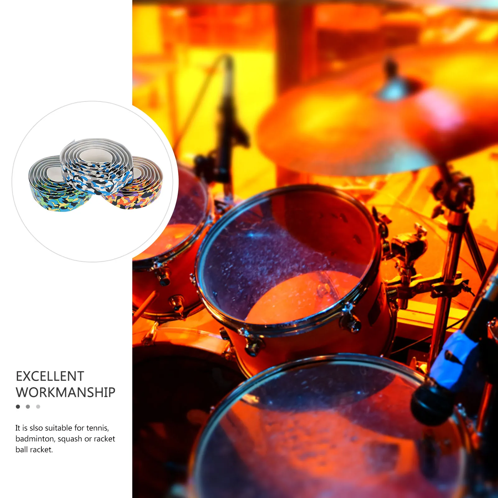 

6 Pcs Drumstick Anti-slip Belt Tape Wrap for Sticks Sweatband Drumsticks Rapping Memory Keel Wrapping