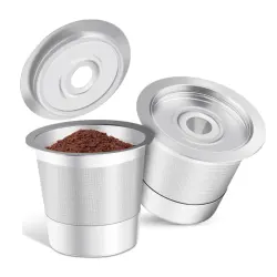 2 Pack SUS304 Stainless Steel Reusable K-Cups Coffee Pods, Compatible with Ninja CFP101 and PH051/PB041 Coffee Machines