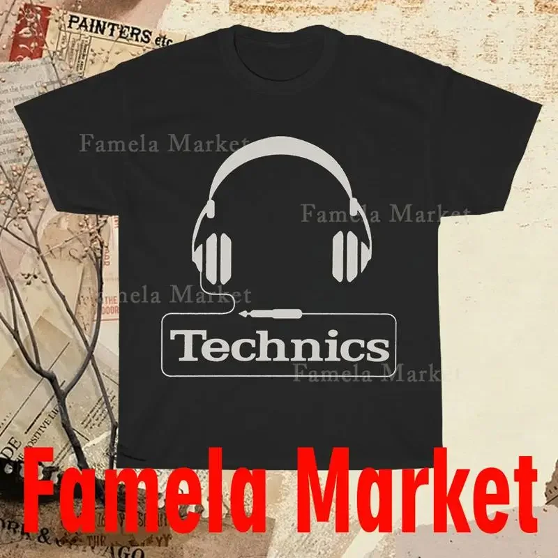 New Technics Logo T Shirt Dj Men'S Black Funny Size S To 5Xl