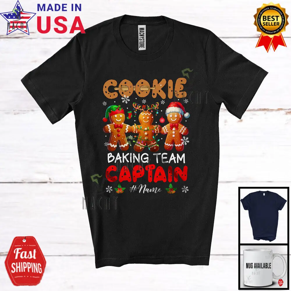 

Cookie Baking Team Captain; Merry Christmas Gingerbread; Custom Name Baker Shirt