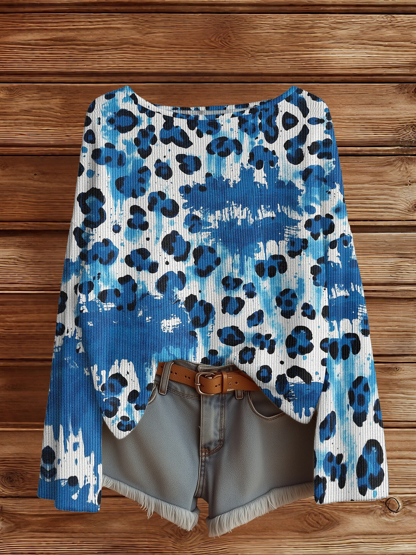 Otoño Invierno suéter de leopardo mujeres Vintage pulóver suéteres Top de punto Merch moda Casual HipHop Chic Jumpers