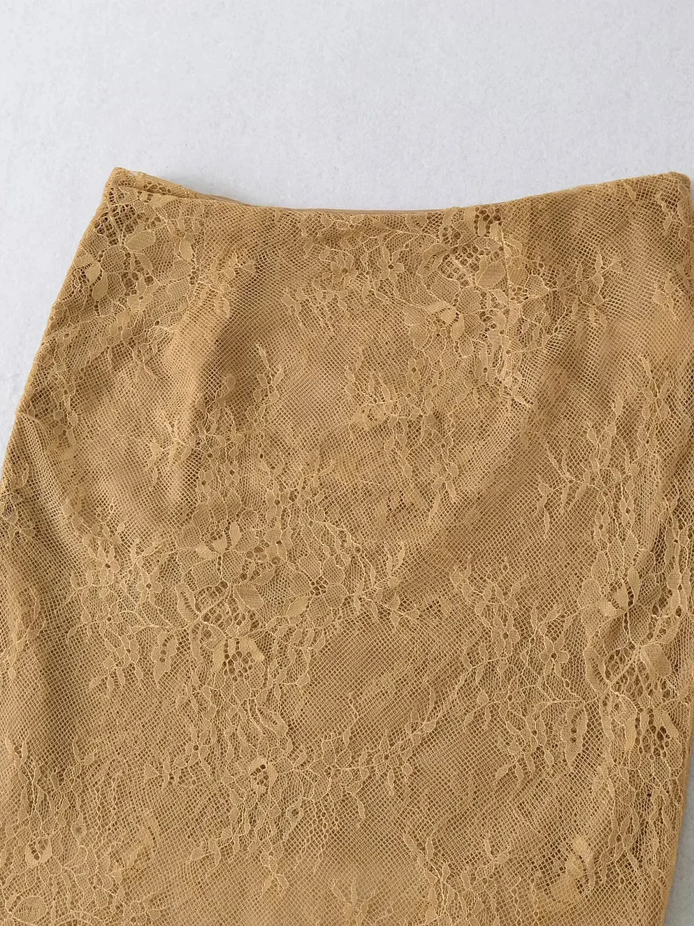 Rétro pur désir coupe ajustée taille haute dentelle f jupe femmes Sexy Ele moulante jupe en Nylon tissu usage quotidien