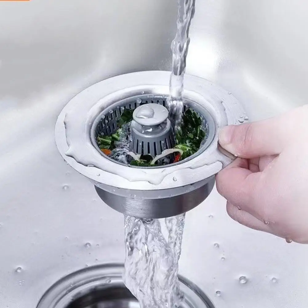 

Sink Drain Strainer Premium Stainless Steel Sink Strainer Basket Set Kitchen Filter Baskets for Clog Prevention Anti-leakage