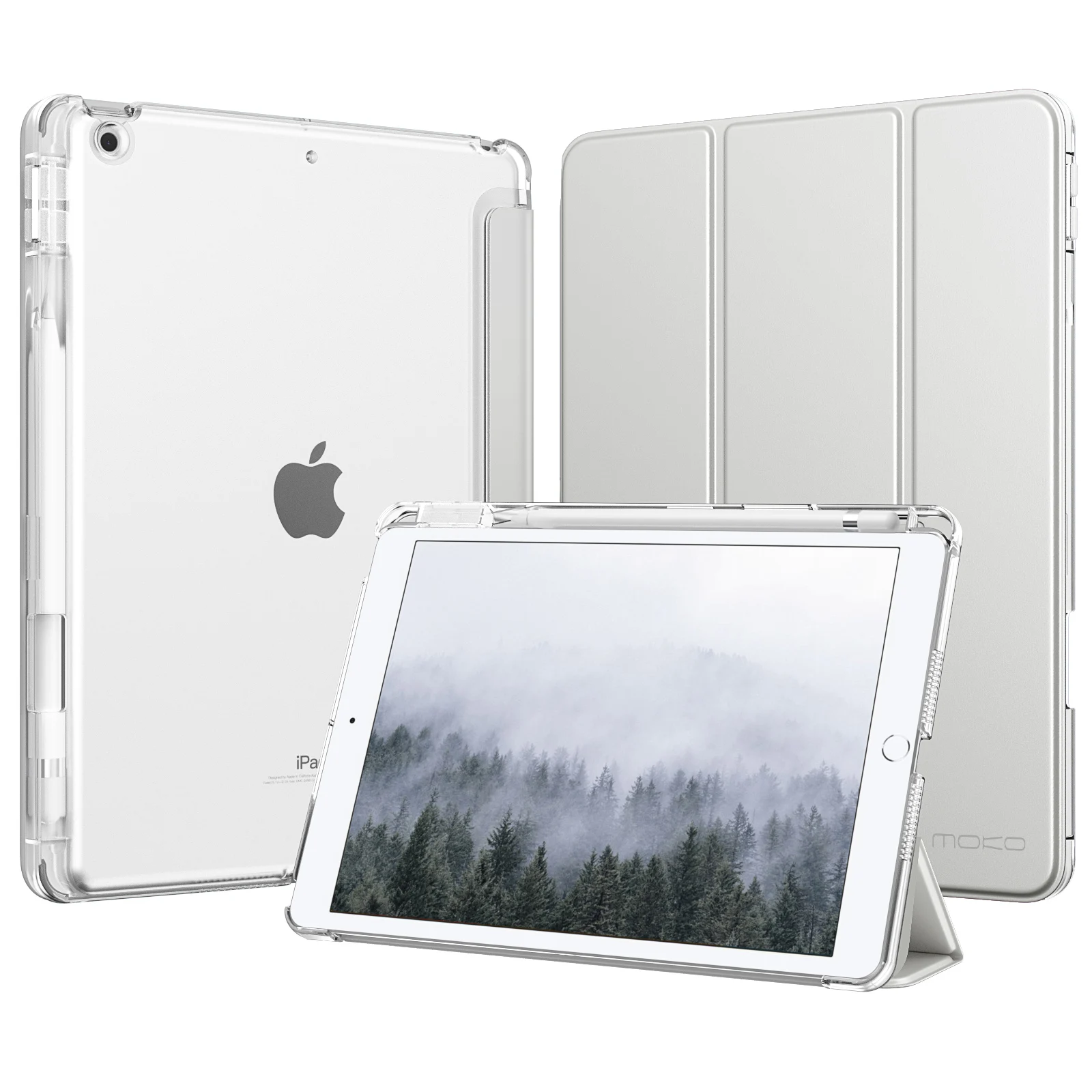MoKo for iPad 9th/8th/7th Generation Case 10.2-Inch 2021/2020/2019 with Pencil Holder Slim Light Trifold Smart Protective Cover