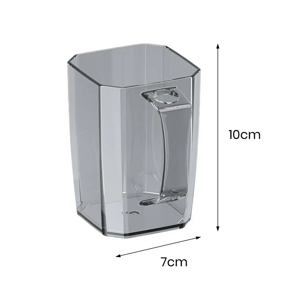 كوب غسول الفم البلاستيكي الشفاف مع مقبض كوب شطف خالي من الرائحة كوب خالي من الأزيز حامل فرشاة الأسنان للحمام المنزلي والسفر