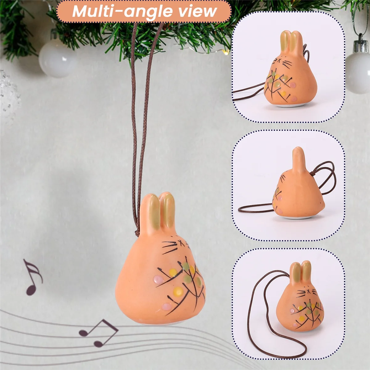 BVBV رائعة يدوية الصنع السيراميك الرياح الدقات مجوهرات لطيف أرنب الرياح جرس قلادة عيد الفصح هدية حديقة حديقة الديكور