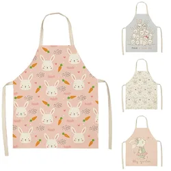 Cute bunny pattern apron home kitchen cooking baking apron children's dining bib anti-fouling cleaning tool