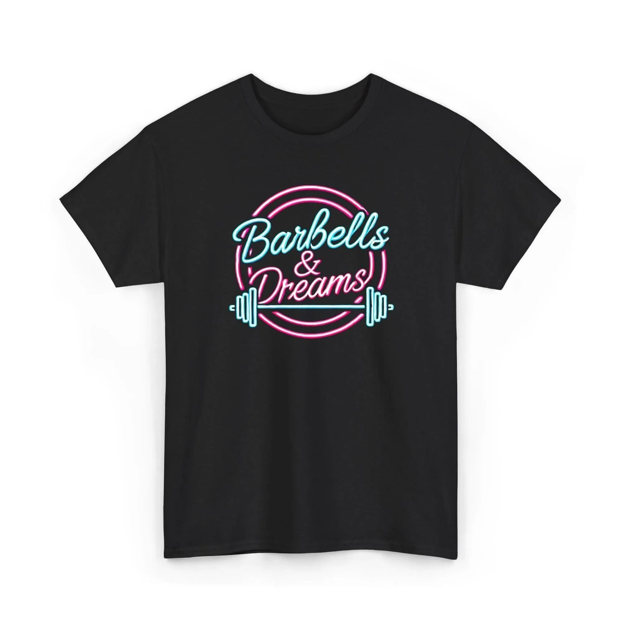 Barbells Dreams T-Shirt Neon Fitness Gym Lover Motivierende Workout-Gewichtheber-Bekleidung Filmwortspiel