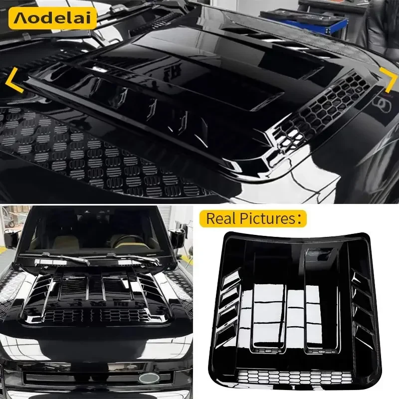 

High Quality Defender L663 90 110 130 2020-2025 ABS Bonnet Armor Blackened Engine Hood Panel