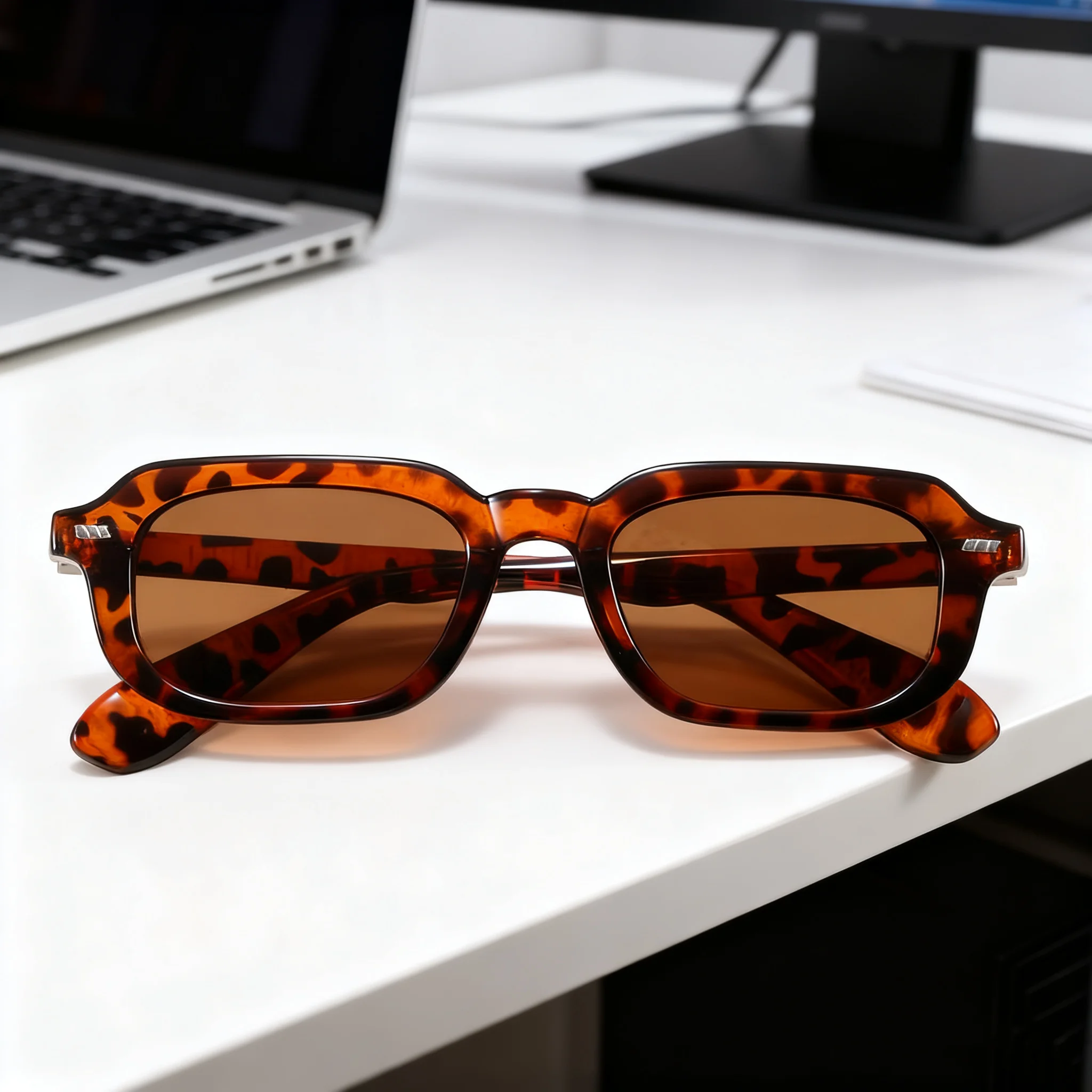 

2025 New Fashionable Personalized Square Frame Women's Sunglasses Ultra Light Neutral Street Photography UV400 Sunscreen Glasses