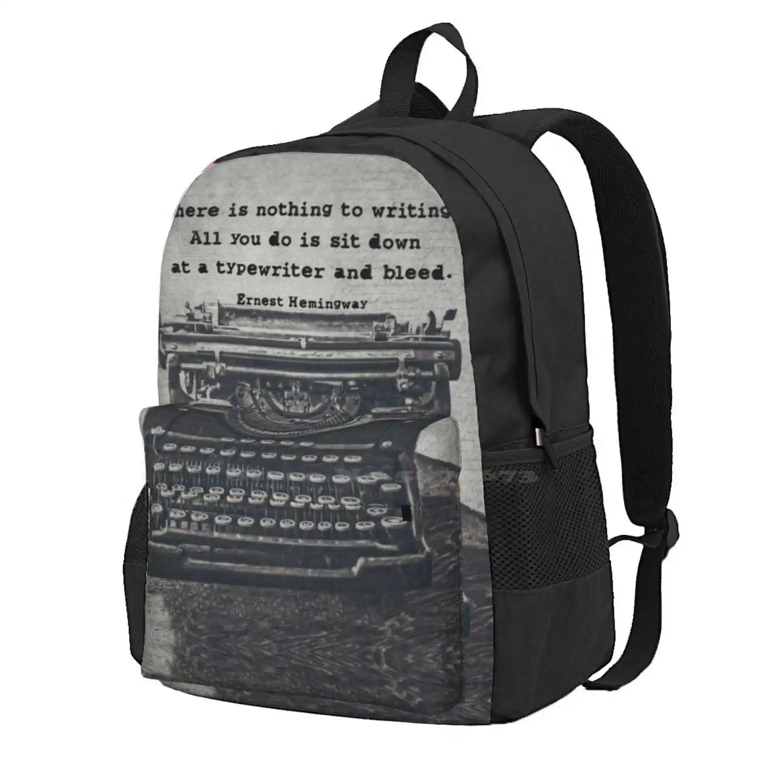 

Writing According To Hemingway Hot Sale Schoolbag Backpack Fashion Bags Ernest Hemingway Hemingway Quote Typography Vintage