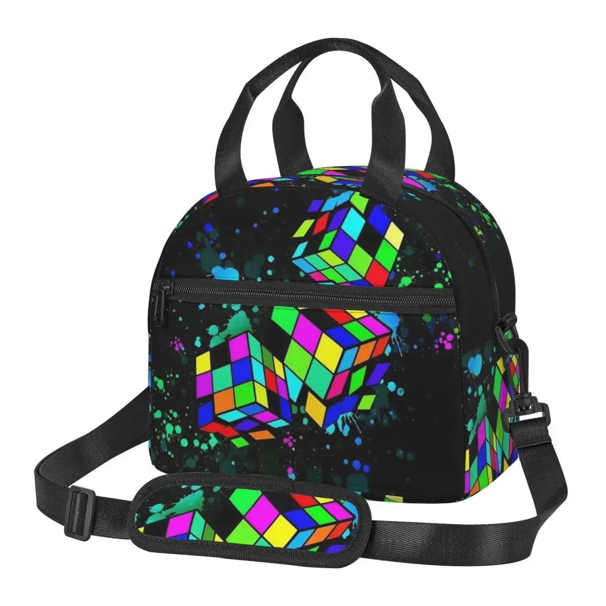 

Rubix Rubiks Rubics Insulated Lunch Bag for Women Kids Portable Food Boxes Thermal Lunch Box Tote