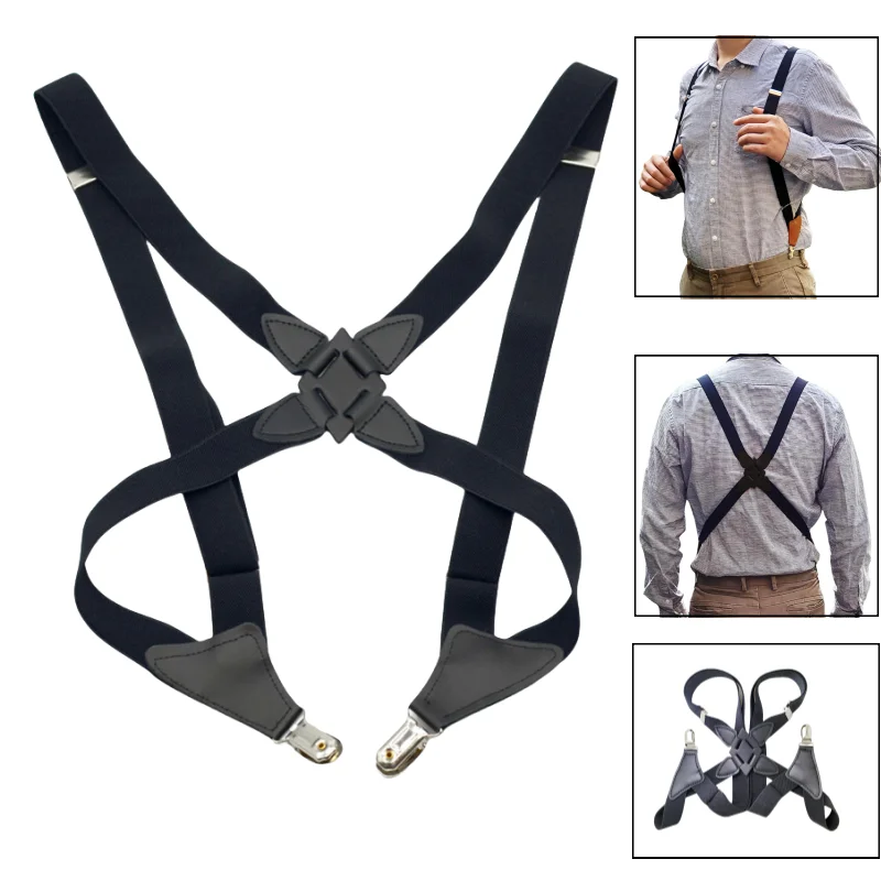 أحزمة دعامات بنطلون مرنة قابلة للتعديل للرجال والنساء البالغين ، ظهر متقاطع عريض ، مشابك جانبية ، حمالات موضة كلاسيكية ، * * * #1