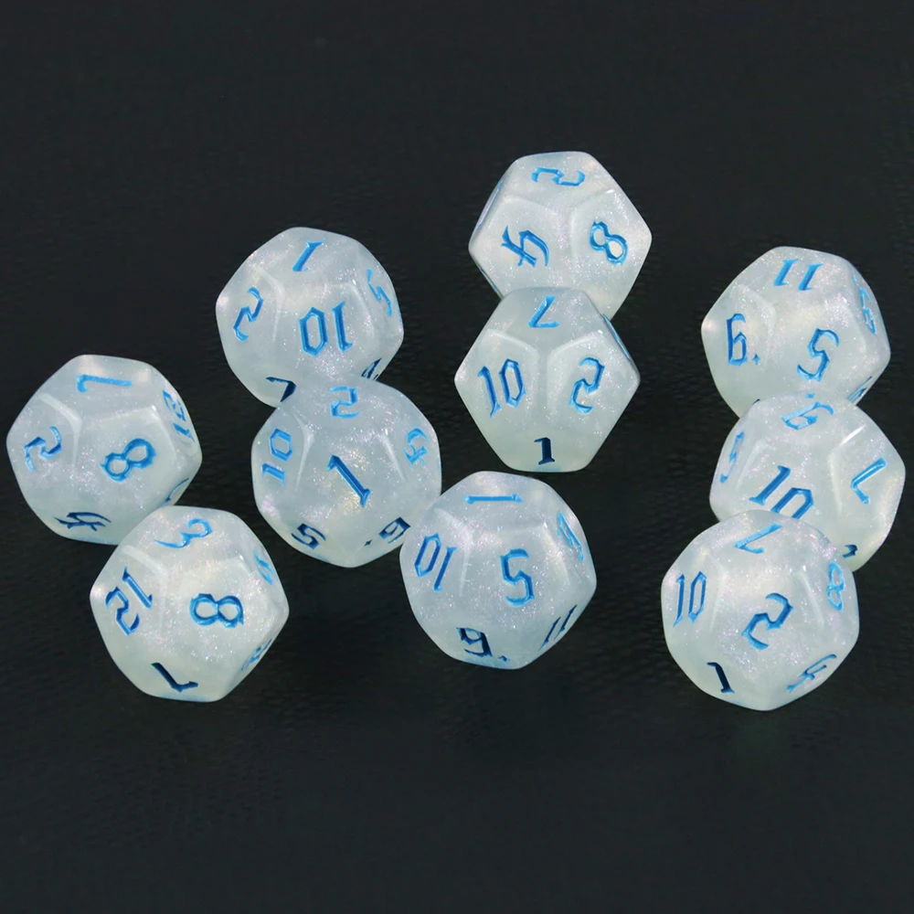 12 Sided Polyhedral Dice Set 10pcs D12 Games Dice for D&D RPG Playing Table Game Entertainment Supplies