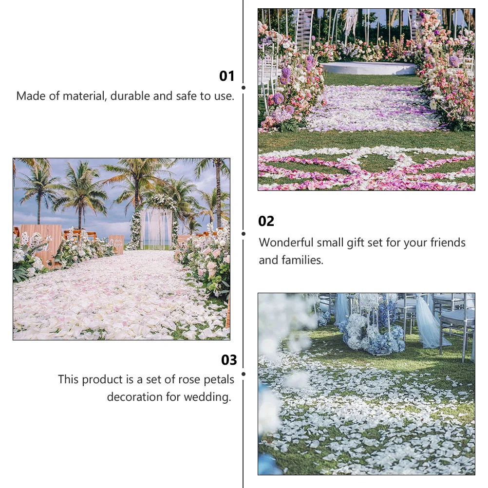 

20pcs Artificial Rose Petals Wedding Atmosphere Decoration Party Supplies Simulation Fake Flower Non-Woven Petal Decor For
